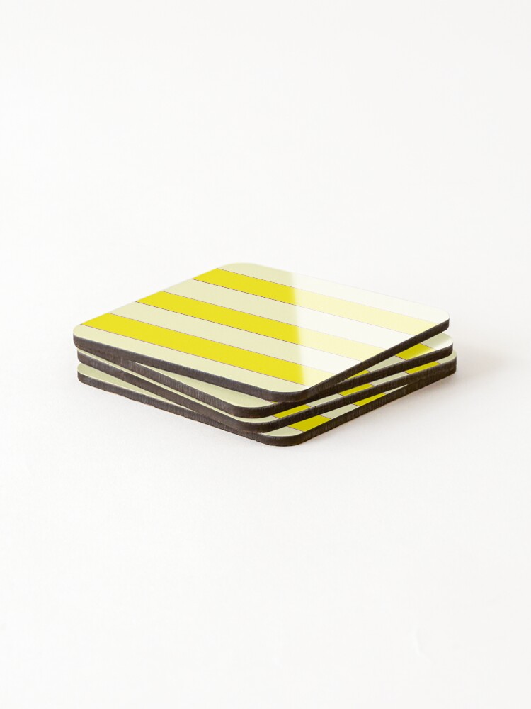 Thumbnail 4 of 5, Coasters (Set of 4), Yellow stripes pattern designed and sold by tetibright.