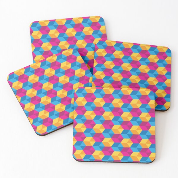 Item preview, Pink blue and yellow cubes in 3D designed and sold by sarapavic.