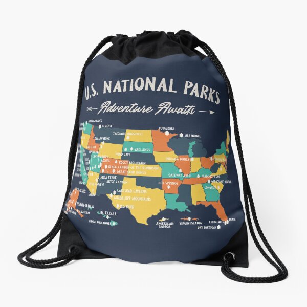 Item preview, U.S National Parks Map - Adventure Awaits designed and sold by Si Li.