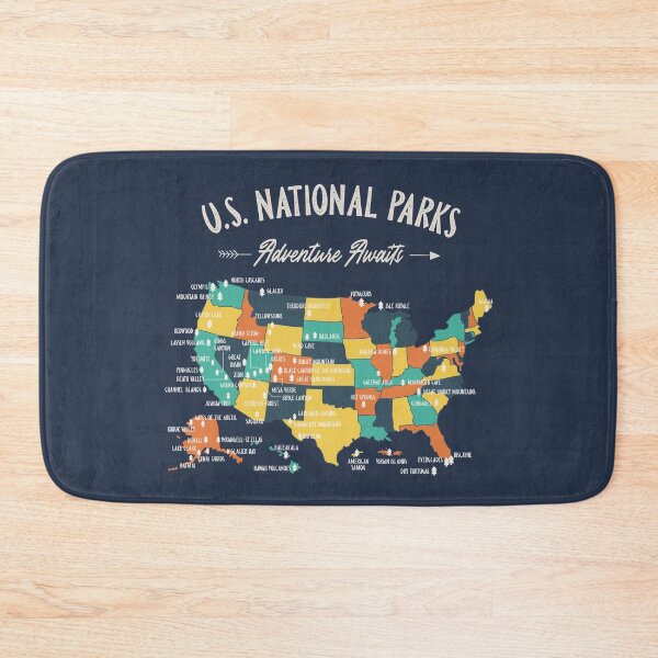 Item preview, U.S National Parks Map - Adventure Awaits designed and sold by Si Li.