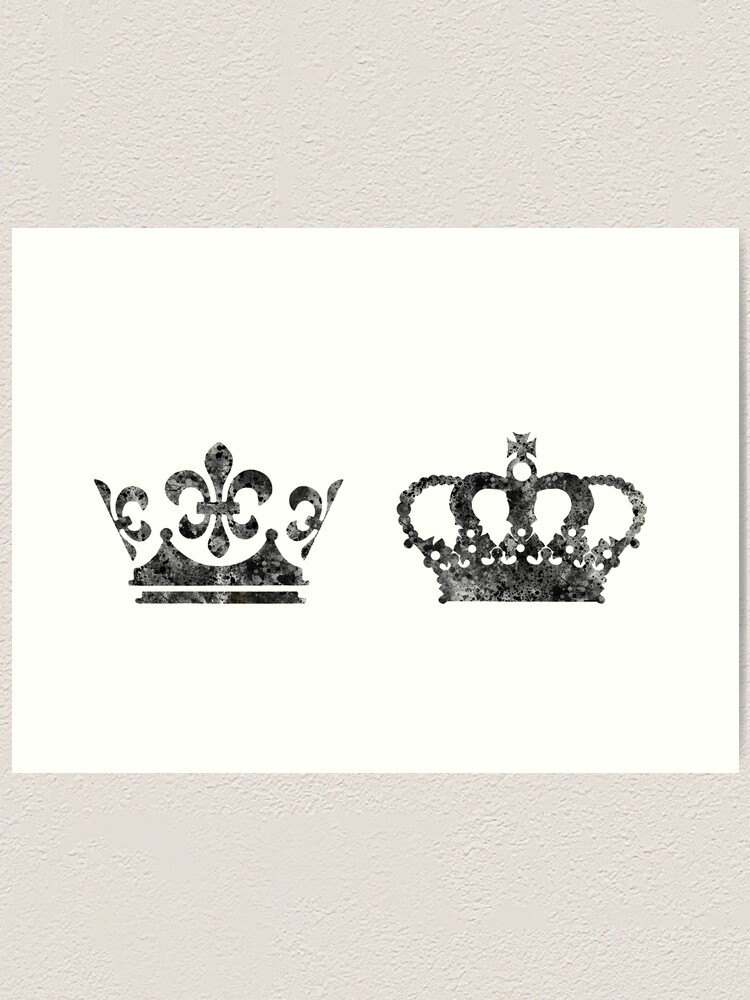 King And Queen Crown Art Print By Rosaliartbook Redbubble