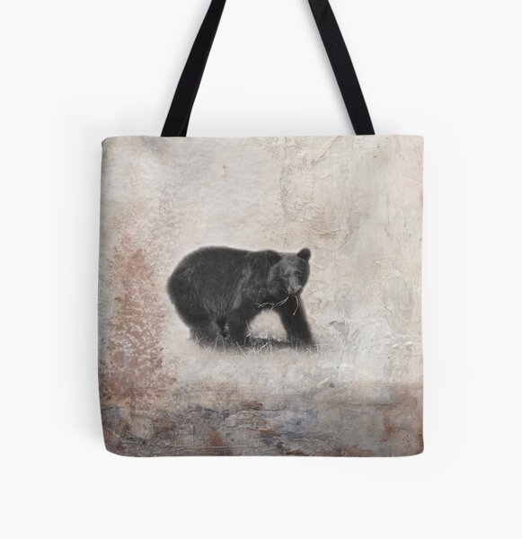 Black Bear, cabin decor All Over Print Tote Bag
