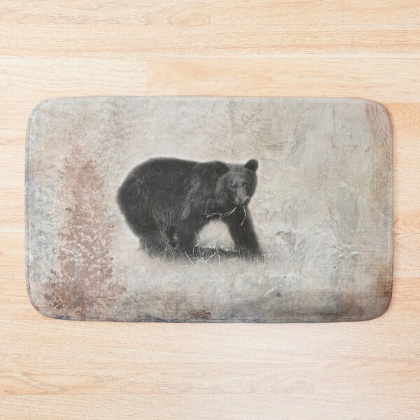 Black Bear, cabin decor Bath Mat