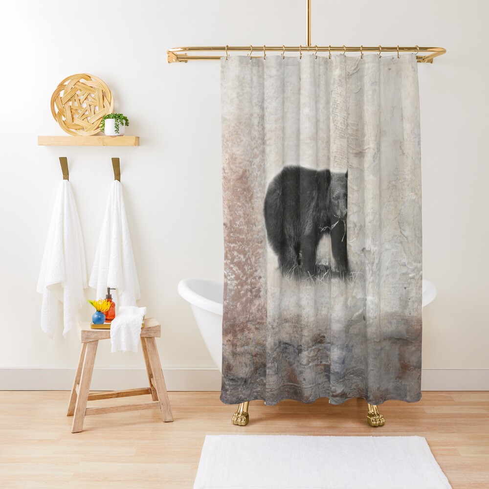 Black Bear Cabin Decor Shower Curtain For Sale By Montanaartist