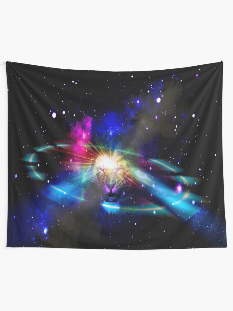 Space Lion Tapestry By Designghost Redbubble