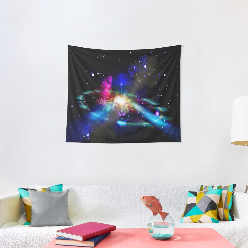 Space Lion Tapestry By Designghost Redbubble