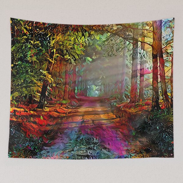 Item preview, Sunset Path through Rainbow Woods designed and sold by Alyxandre.