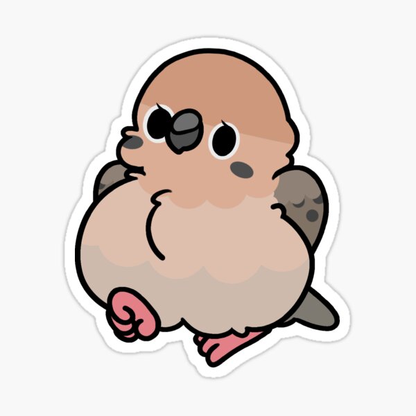 Vista previa del artículo con la obra «Paloma de luto - Kawaii Birbs», diseñado y vendido por blirbos.