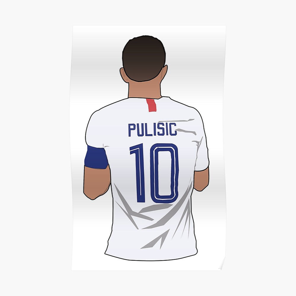 Gridiron Grip Christian Pulisic USA Soccer Shirt Jersey #10 (Small) White