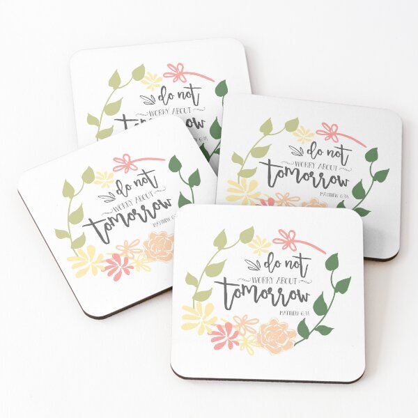 Item preview, do not worry Bible Verse beautiful flower wreath Calligraphy designed and sold by kristinedesigns.