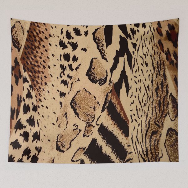 Item preview, 1980s brown black tan cheetah leopard safari animal print designed and sold by LEILA ART SPACE.