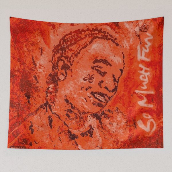 Item preview, Thug,travis,so much fun,album,red,deluxe,thugger,music,rap,rapper,hiphop,lyrics,poster,art,painting, designed and sold by spacesbydee.