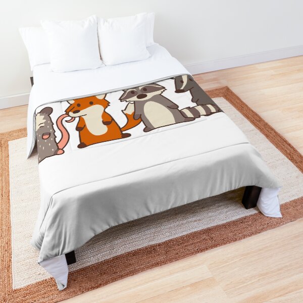 opossum, fox, raccoon and skunk forager friends Comforter