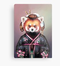 Lámina metálica Kimono de panda rojo