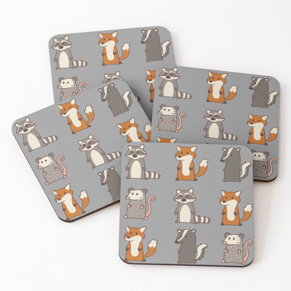 Item preview, fox, raccoon, opossum & skunk woodland friends #3 designed and sold by Claudia McQuilkin.