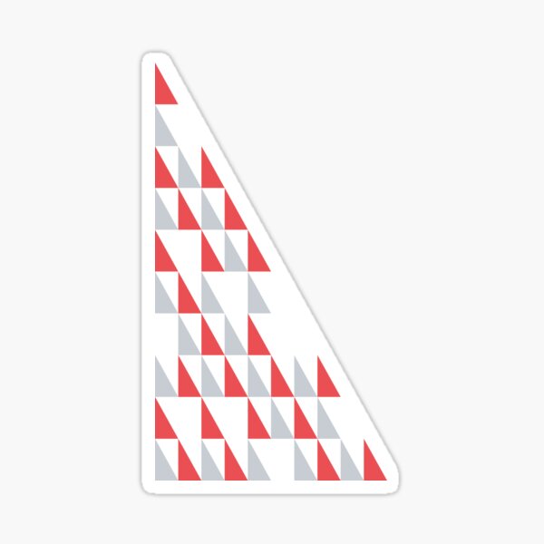 Red and Grey Triangles Sticker