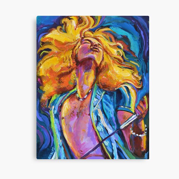 Robert Plant Wild Hair Portrait Canvas Print