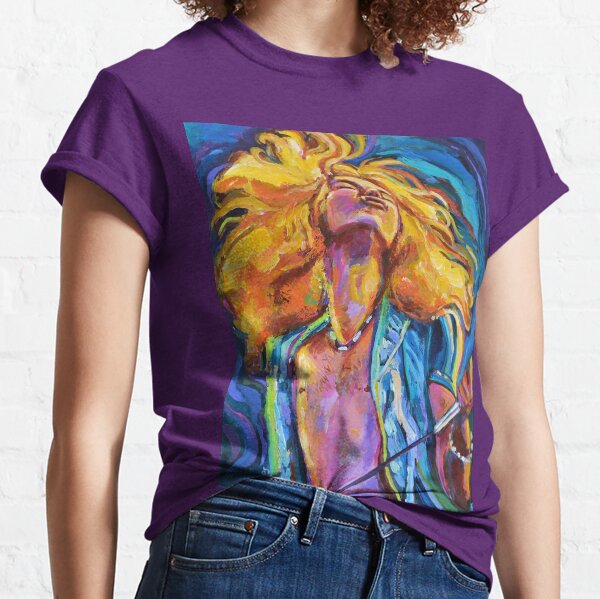 Robert Plant Wild Hair Portrait Classic T-Shirt