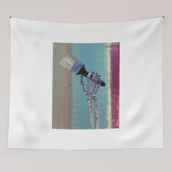 Item preview, Skeleton Holding A Paintbrush By ArtGuru 9578 - Acrylic On Paper designed and sold by Art Guru.
