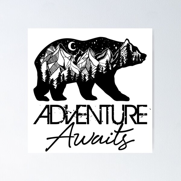 Item preview, Adventure Awaits Bear designed and sold by Lindsey Fletcher.