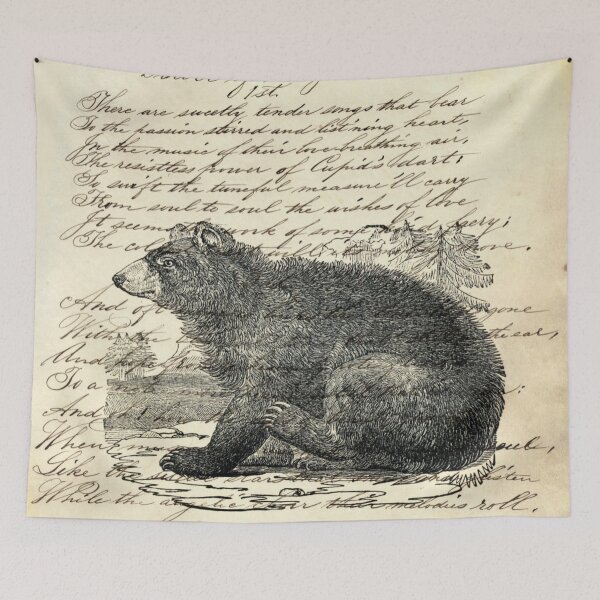 Item preview, dark academia rustic cabin woodland animal mountain forest grizzly bear designed and sold by LEILA ART SPACE.