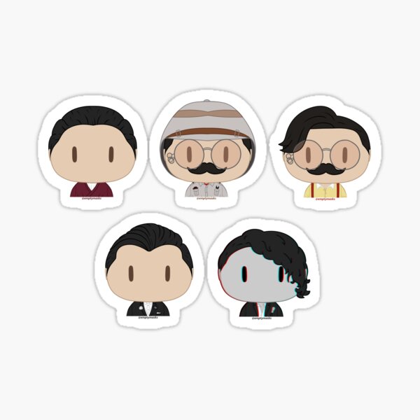 Vista previa del artículo con la obra «¿Quién mató a Markiplier? - Pegatinas de cabeza de Chibi», diseñado y vendido por emptymasksart.