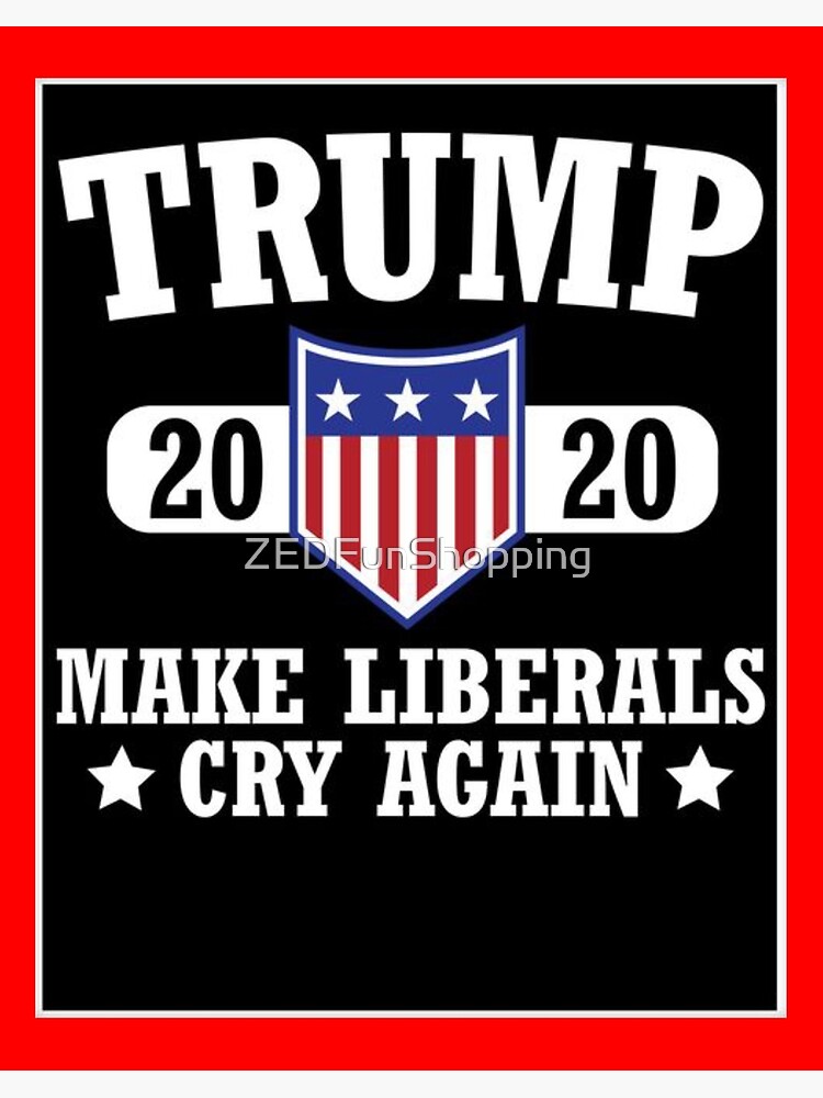 Artwork view, COLLECTION U.S.A " TRUMP 2020 MAKE LIBERALS CRY AGAIN " designed and sold by ZEDFunShopping