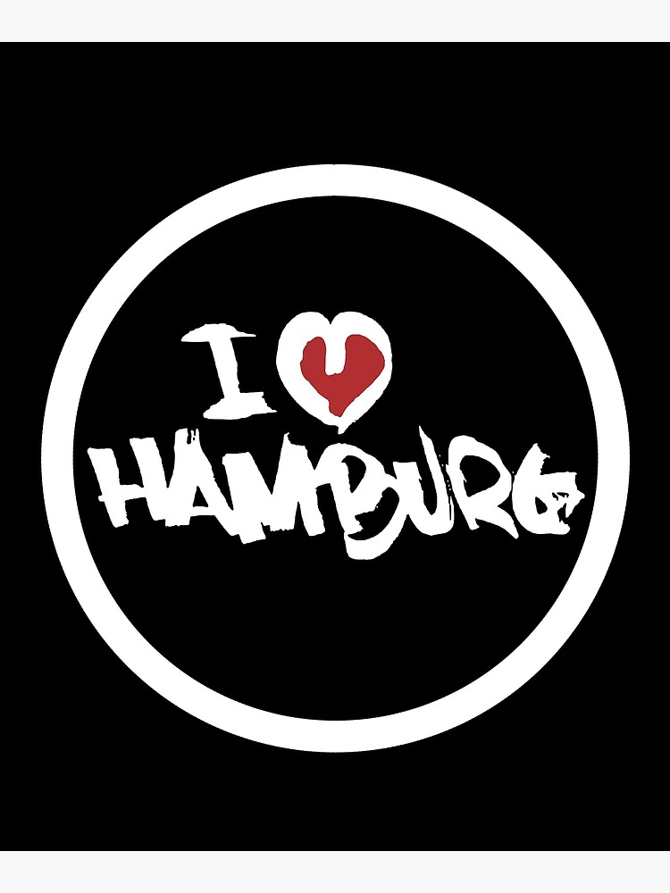 Aesthetic I Love Hamburg Illustration Gift Mounted Print By Newarts Redbubble