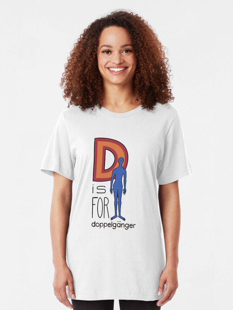 Alternate view of D is for doppelgänger Slim Fit T-Shirt