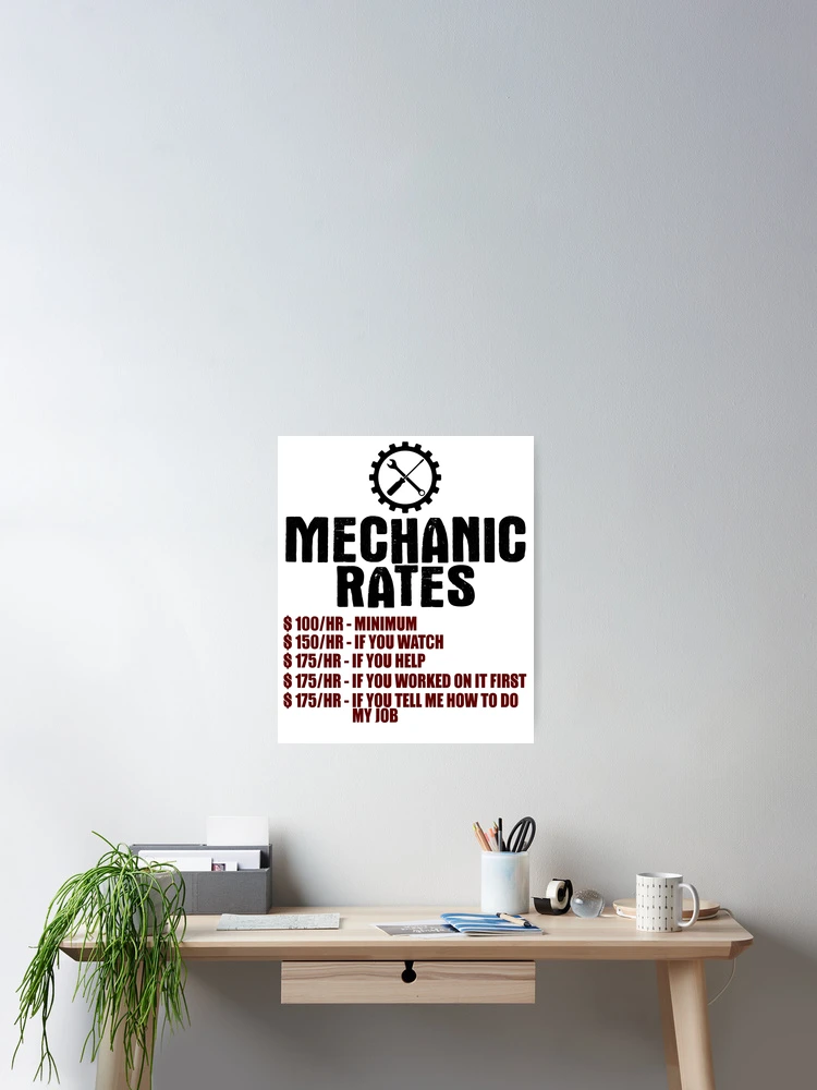 Thumbnail 2 of 3, Poster, Mechanic Rates designed and sold by Visualsplendors.