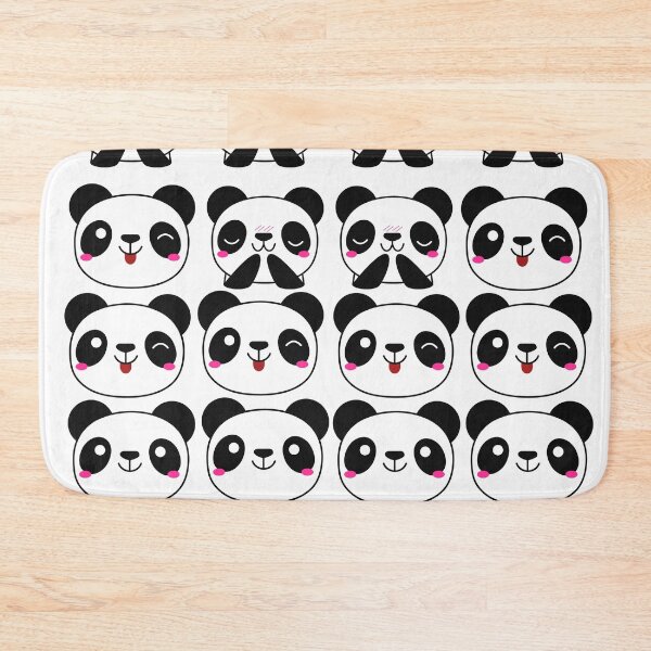 Item preview, seamless pattern with cute pandas faces designed and sold by Babmk.