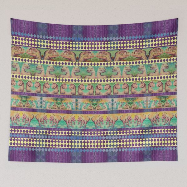 Item preview, Bohemian Cat and Dinosaurs Playing designed and sold by WatersEdgeGal.