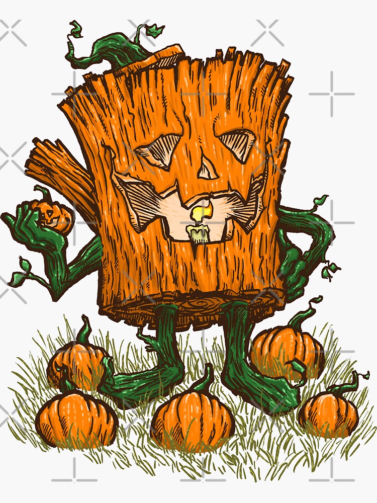 Thumbnail 3 of 3, Sticker, The Pumpkin Log designed and sold by nickv47.