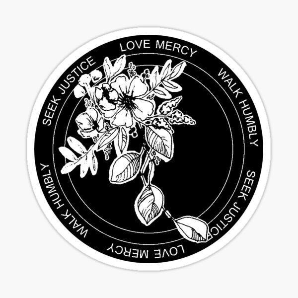 Vista previa del artículo con la obra «Floral Negro Buscar Justicia Amor Misericordia Caminar Humildemente», diseñado y vendido por Brenander.