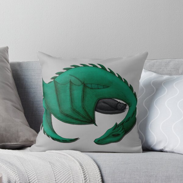 Item preview, Sea Dragon Curled Around Sleeping Cat designed and sold by shaneisadragon.