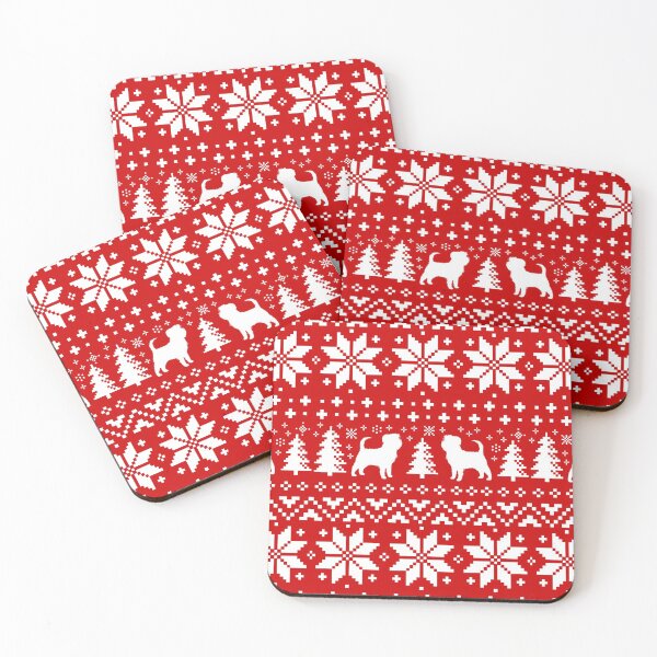 Item preview, Affenpinscher Silhouettes Red and White Christmas Holiday Pattern designed and sold by Jenn Inashvili.