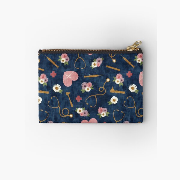 Item preview, Floral Nursing - navy - Stethoscopes, heart beat, Otoscope designed and sold by littlearrow.
