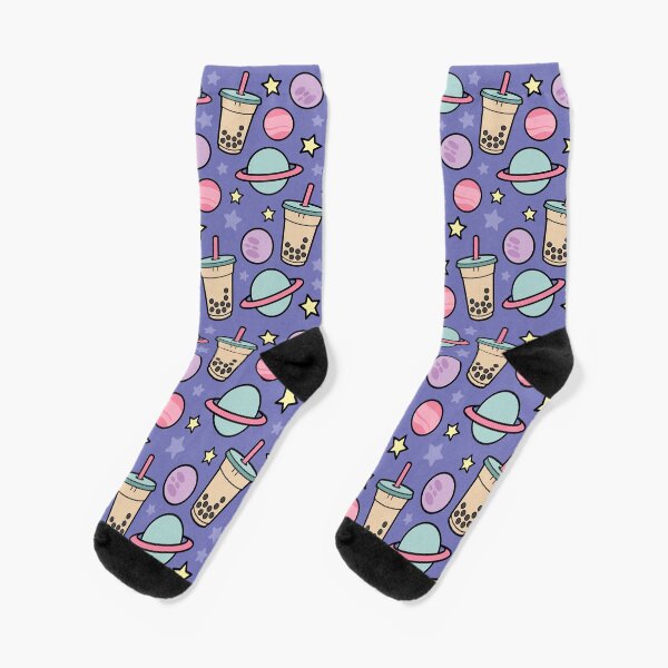 Vista previa del artículo con la obra «Bubble Tea Universe - Starry Kawaii Boba Galaxy Pattern», diseñado y vendido por BobaTeaMe.