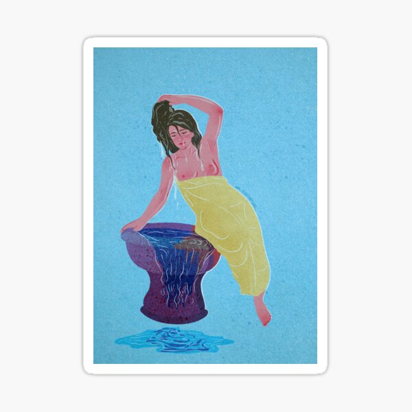 Bathing. Sticker
