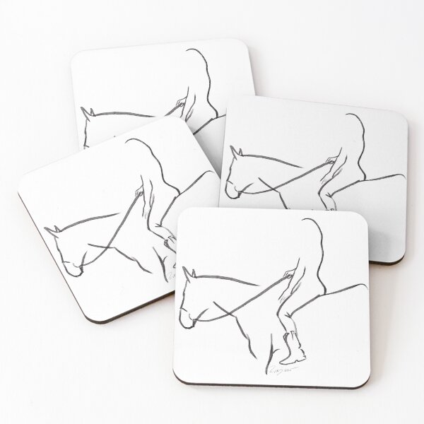Item preview, Woman on horse line drawing art designed and sold by Ryan Biddle.