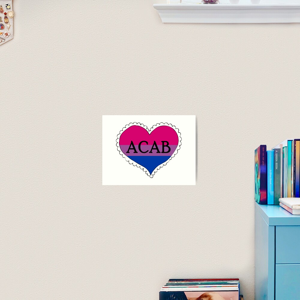 acab bisexual pride flag heart Art Print