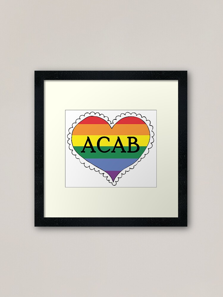 Alternate view of acab gay pride flag heart Framed Art Print