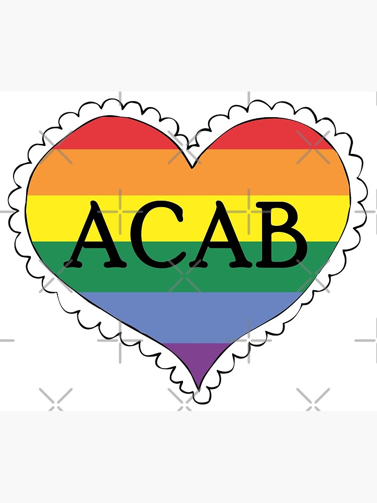 acab gay pride flag heart by craftordiy