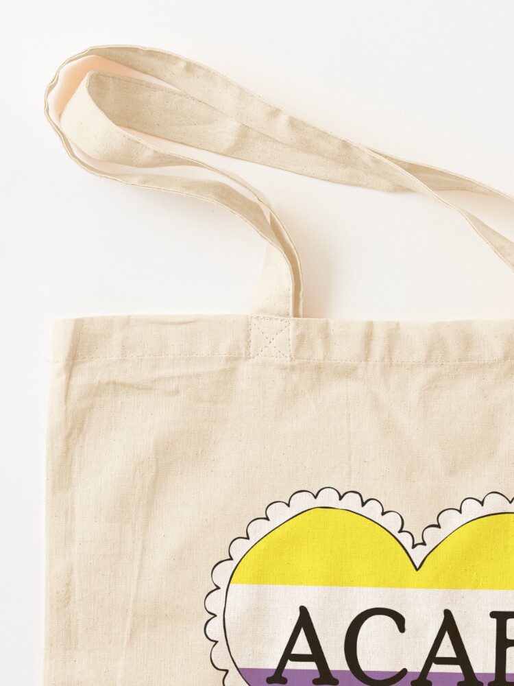 Alternate view of acab nonbinary pride flag heart Tote Bag