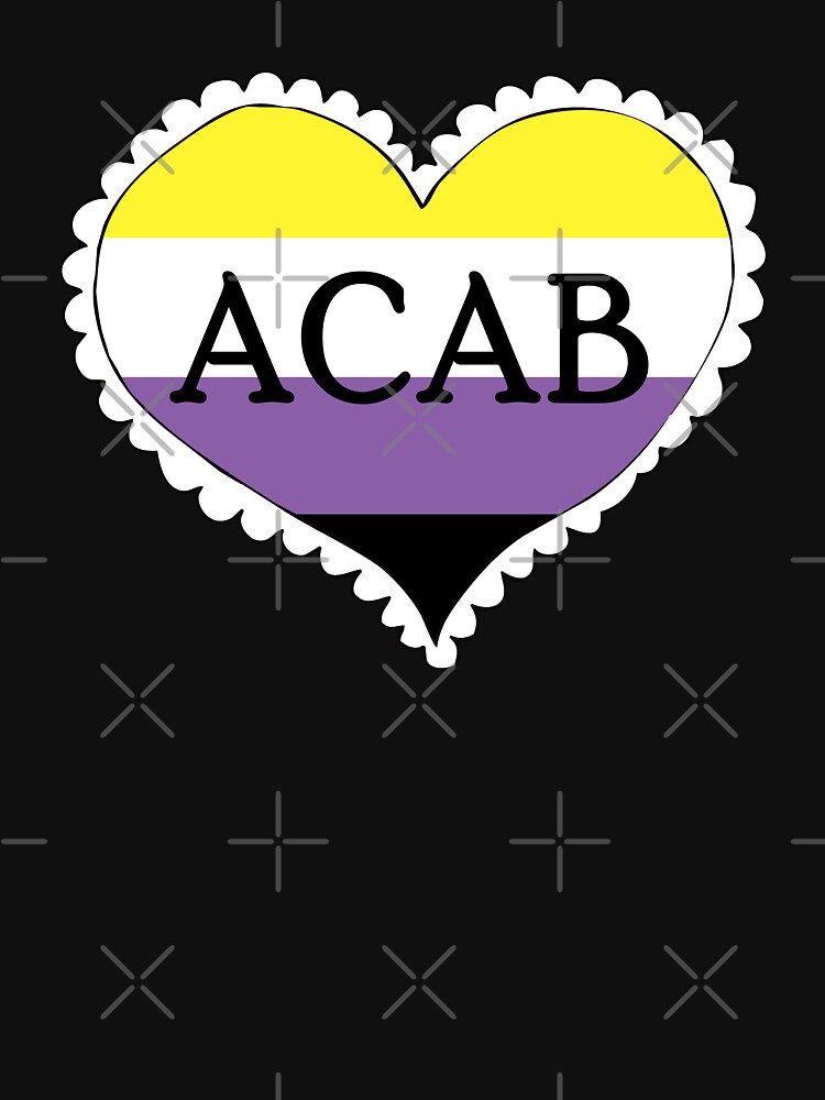 acab nonbinary pride flag heart by craftordiy