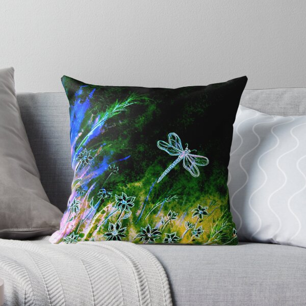Angel Dragonfly Throw Pillow