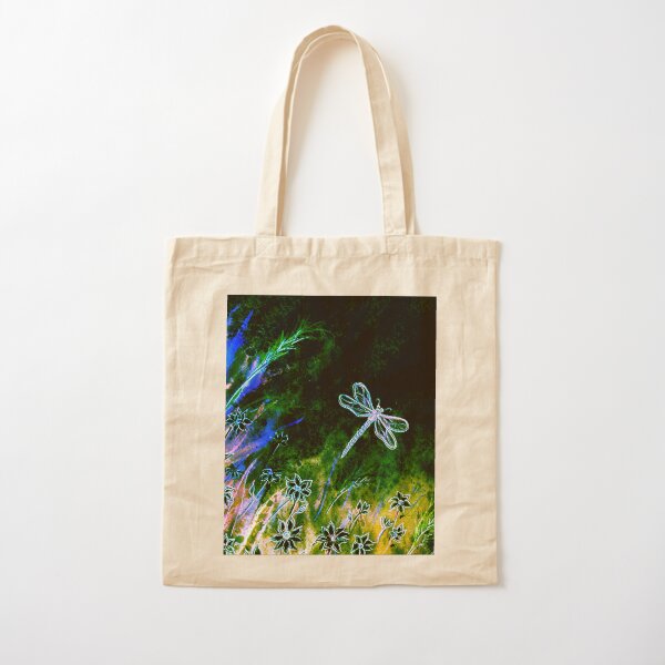 Angel Dragonfly Cotton Tote Bag