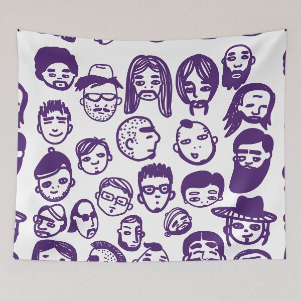 Item preview, FACES DOODLE PATTERN designed and sold by aydapadi.