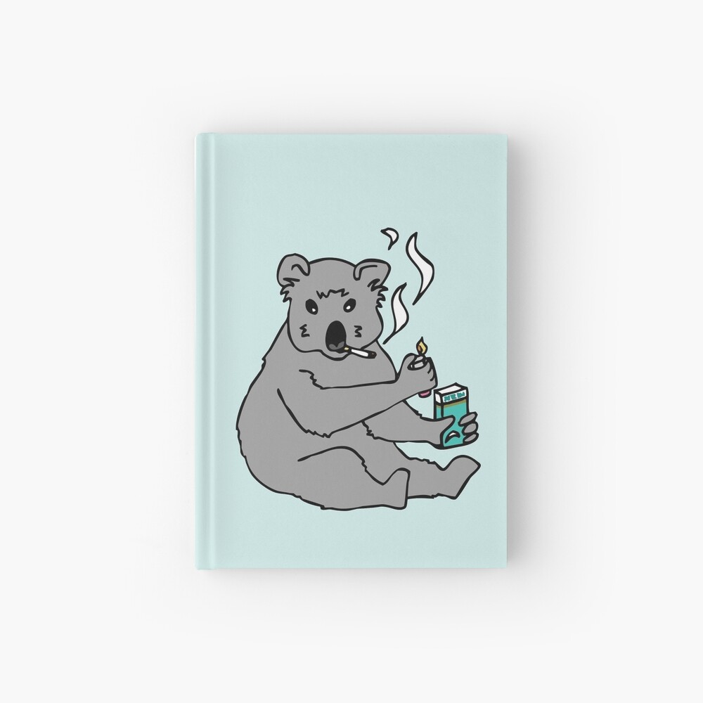 koala smoking a cigarette Hardcover Journal