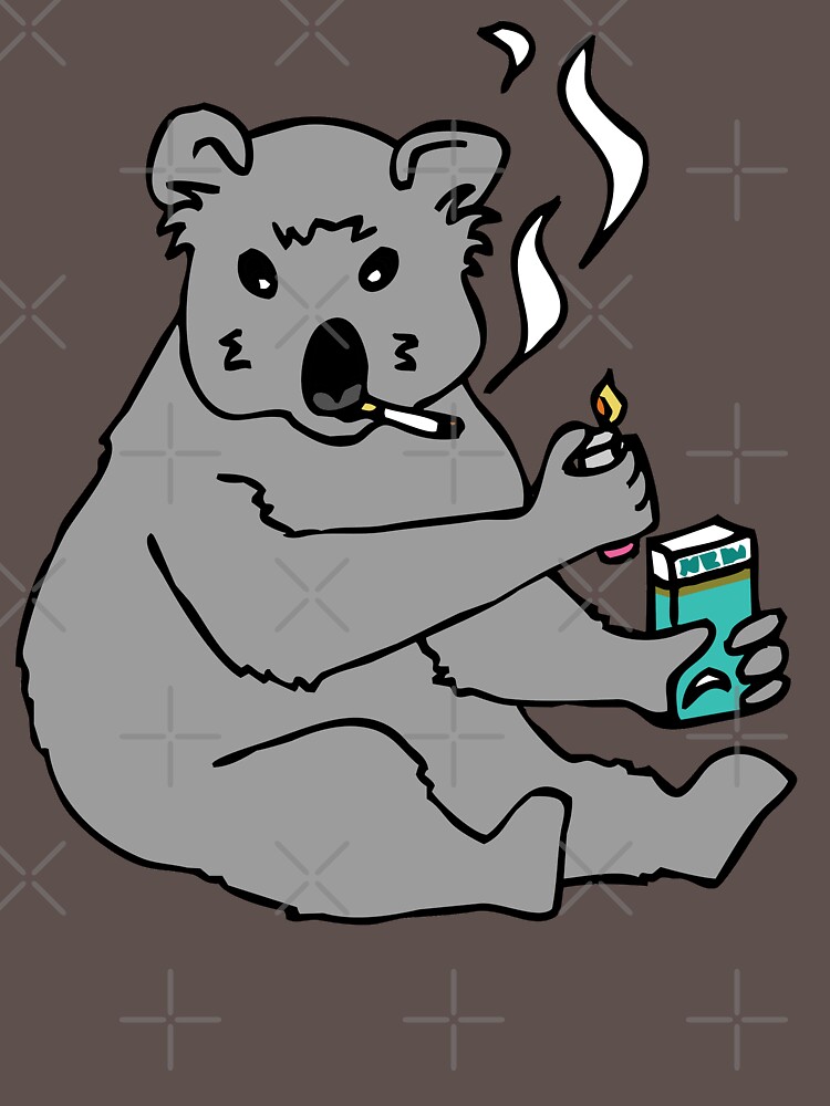 koala smoking a cigarette by craftordiy